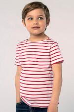 Produktfoto Sols Miles gestreiftes Kinder T Shirt mit weitem Halsausschnitt