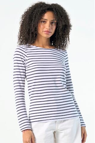 Produktansicht: SOL´S Marine gestreiftes Damen Langarm T Shirt