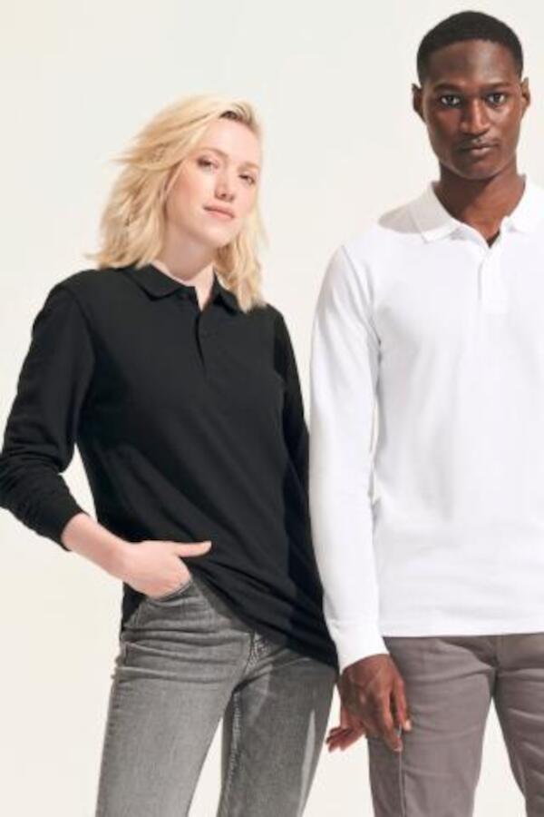 Produktansicht: Sols Planet Unisex Langarm Poloshirt aus Bio-Baumwolle