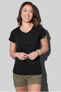 Produktfoto Stedman Sharon Single Jersey Kurzarm T-Shirt mit weitem V Ausschnitt