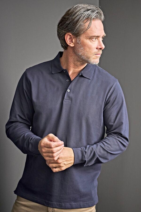Produktansicht: Tee Jays schmal geschnittenes Herren Langarm Stretch Poloshirt bis 3XL Produktansicht: Tee Jays schmal geschnittenes Herren Langarm Stretch Poloshirt bis 3XL