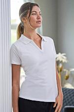 Produktfoto Tee Jays Damen Stretch Bio Poloshirt ohne Knöpfe