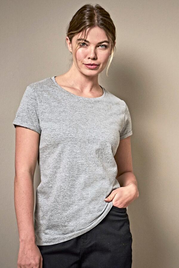 Produktansicht: Tee Jays Damen T-Shirt mit kurzen umgeschlagenen Ärmeln