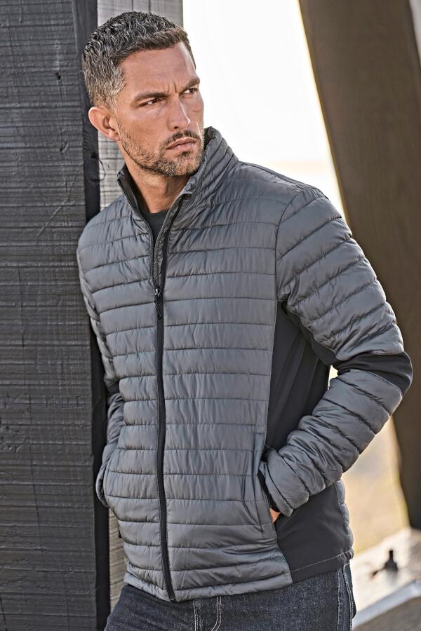 Produktansicht: Tee Jays Herren Steppjacke mit Softshellpartien Produktansicht: Tee Jays Herren Steppjacke mit Softshellpartien