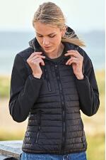 Produktfoto Tee Jays Damen Kapuzensteppjacke mit Softshell-Ärmeln