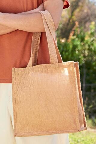 Produktansicht: Westford Mill Compact kleine Jutetasche mit langen Trageschlaufen Produktansicht: Westford Mill Compact kleine Jutetasche mit langen Trageschlaufen