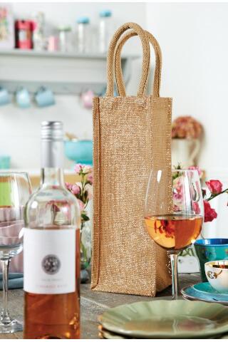 Produktansicht: WM schimmernde Flaschentasche aus Jute