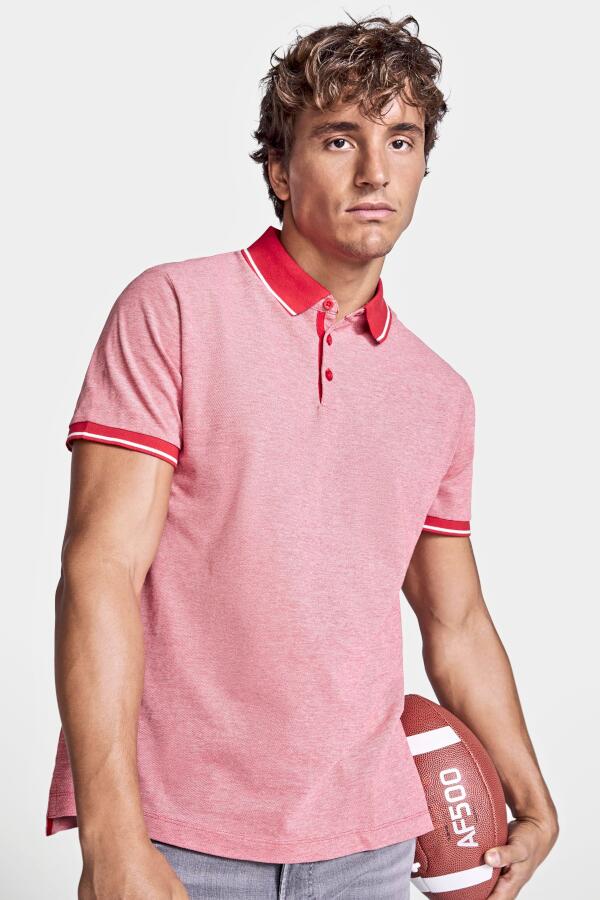 Produktansicht: Roly Herren Poloshirt in Melangetönen Produktansicht: Roly Herren Poloshirt in Melangetönen
