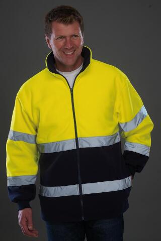 Produktansicht: Yoko Fleecejacke in Leuchtfarben mit Reflektoren bis 3XL Produktansicht: Yoko Fleecejacke in Leuchtfarben mit Reflektoren bis 3XL