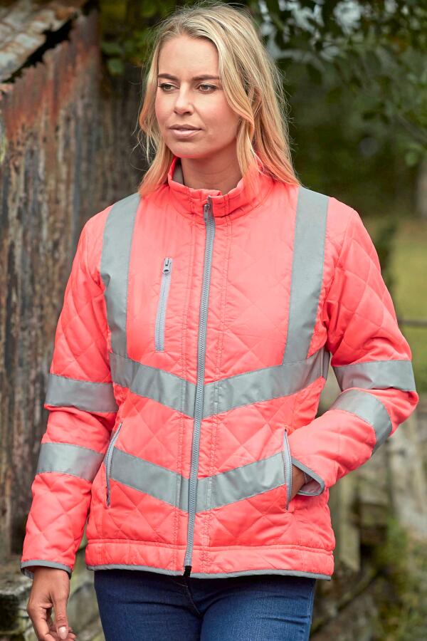 Produktansicht: YOKO Steppjacke mit Reflektoren und Fleecefutter