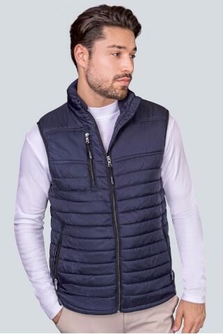 Produktansicht: HRM Herren Steppweste mit Kapuze im Kragen bis Größe 5XL