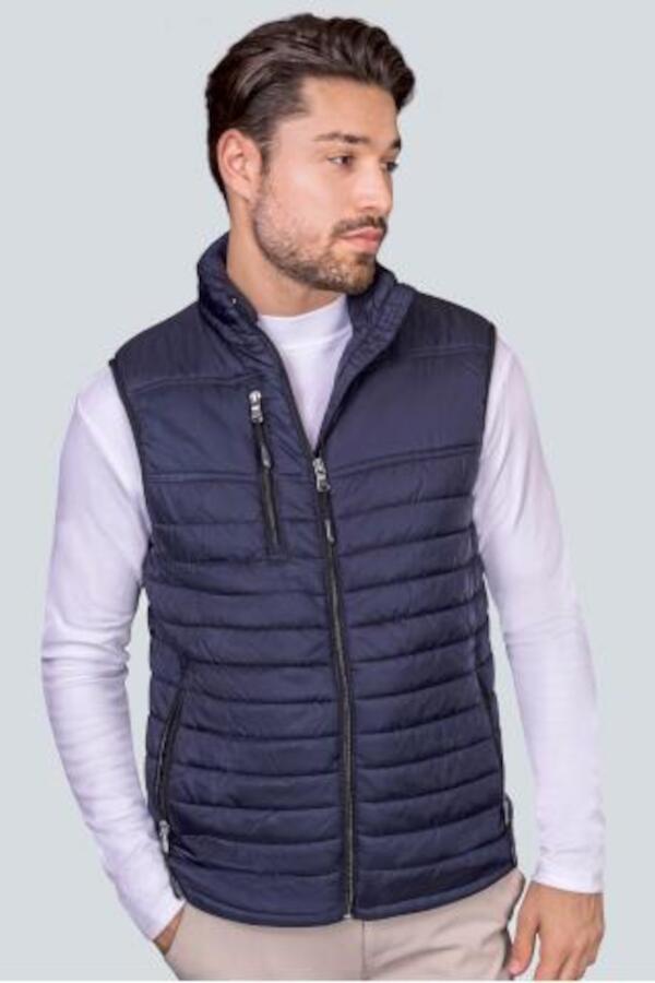 Produktansicht: HRM Herren Steppweste mit Kapuze im Kragen bis Größe 5XL